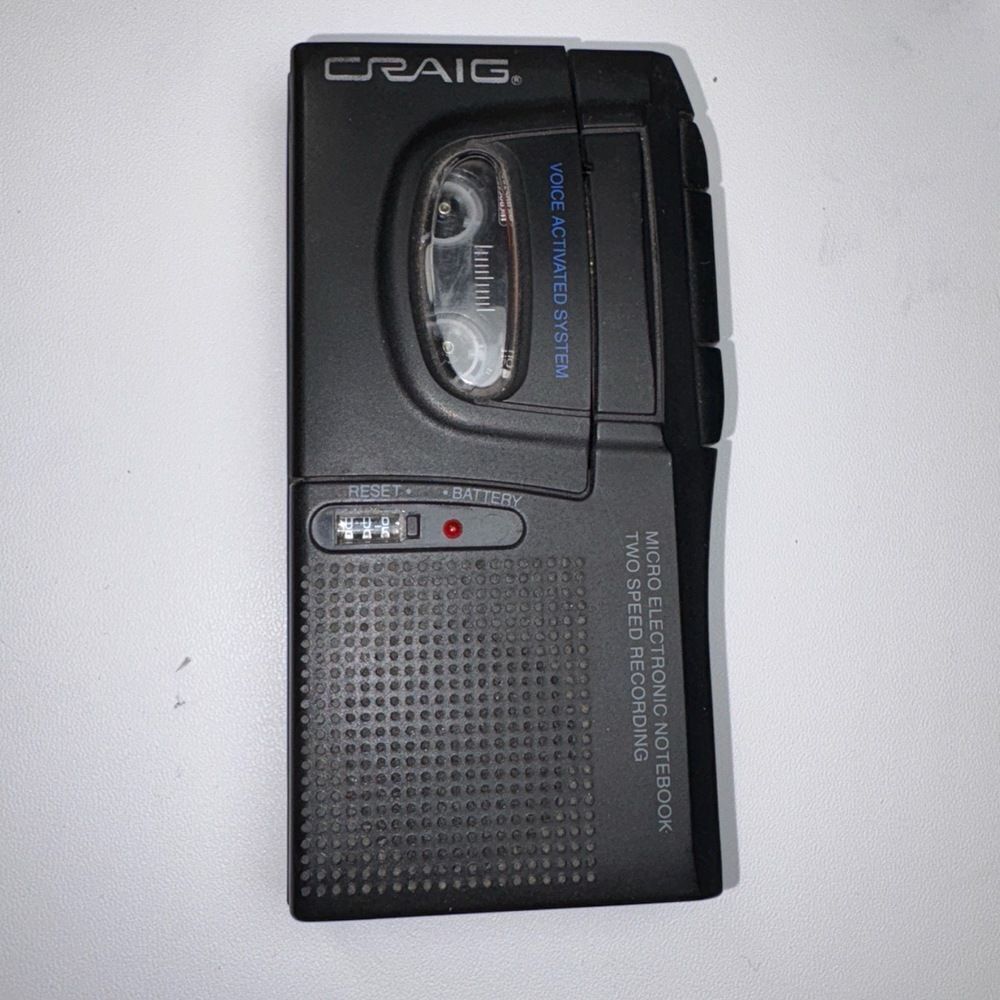 CRAIG FP516C Microcassette Recorder Black Voice Activated Untested For Parts